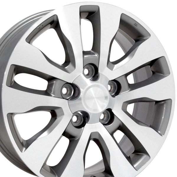 OE Wheels TY11 Silver Machined Wheels for 2008-2021 Toyota Sequoia [] - 20x8 60 mm - 20"  - (2021 2020 2019 2018 2017 2016 2015 2014 2013 2012 2011 2010 2009 2008)