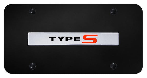 Acura Type S Chrome on Black 3D Bar License Plate - TYP.N.CB