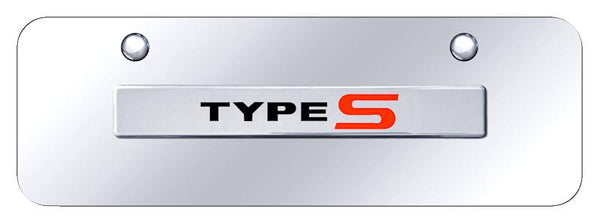 Acura Type S Chrome on Chrome 3D Bar Mini License Plate - TYP.N.CCM