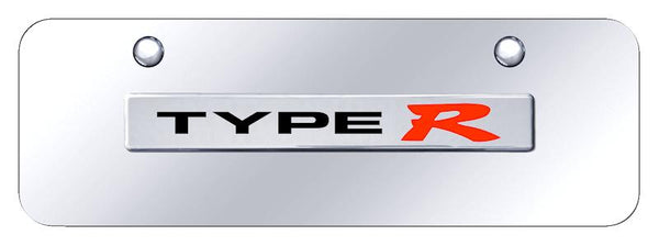 Honda Type-R Chrome on Chrome 3D Bar Mini License Plate - TYR.N.CCM