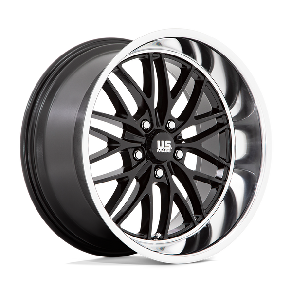 US Mag 1PC U138 SANTA CRUZ GLOSS BLACK WITH DIAMOND CUT LIP Wheels for 2018-2022 JEEP WRANGLER [] - 20X8.5 6 MM - 20"  - (2022 2021 2020 2019 2018)