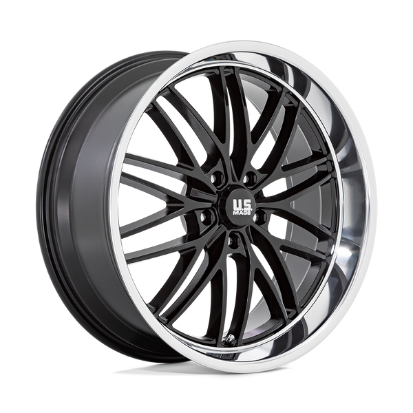 US Mag 1PC U138 SANTA CRUZ GLOSS BLACK WITH DIAMOND CUT LIP Wheels for 2020-2022 JEEP GLADIATOR [] - 22X9 15 MM - 22"  - (2022 2021 2020)