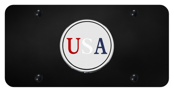 USA License Plate - Chrome on Black License Plate - USA.CB