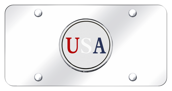 USA License Plate - Chrome on Mirrored License Plate - USA.CC