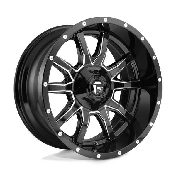 Fuel 1PC D627 VANDAL GLOSS BLACK MILLED Wheels for 2007-2021 FORD EXPEDITION [] - 20X9 1 MM - 20"  - (2021 2020 2019 2018 2017 2016 2015 2014 2013 2012 2011 2010 2009 2008 2007)