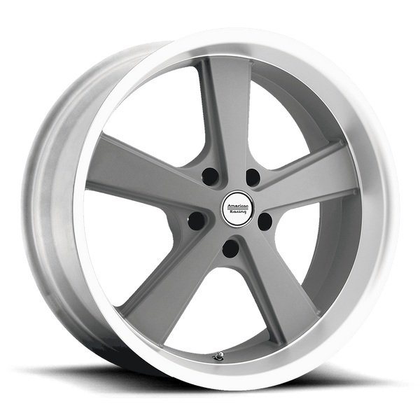 American Racing Vintage VN701 NOVA MAG GRAY MACHINED LIP Wheels for 2015-2020 ACURA TLX [] - 18X9 35 MM - 18"  - (2020 2019 2018 2017 2016 2015)