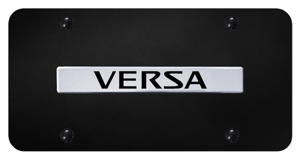 Nissan Versa Chrome on Black 3D Bar License Plate - VSA.N.CB