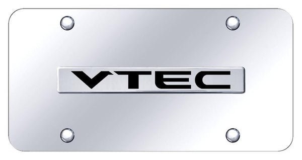 Honda VTEC Chrome on Chrome 3D Bar License Plate - VTE.N.CC