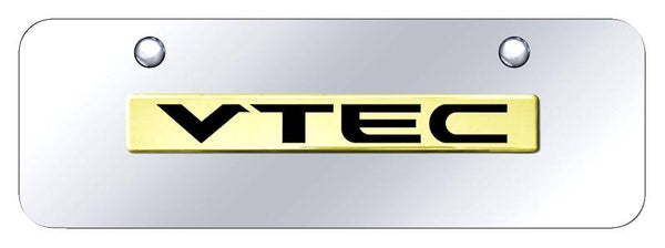 Honda V-TEC Gold on Chrome 3D Bar Mini License Plate - VTE.N.GCM