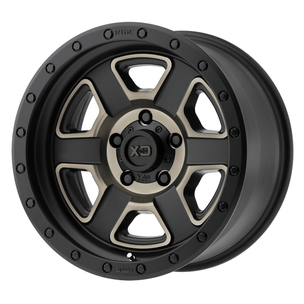 XD XD133 FUSION OFF-ROAD SATIN BLACK MACHINED WITH DARK TINT CLEAR COAT Wheels for 2021-2022 CHEVROLET TAHOE [] - 17X9 -12 MM - 17"  - (2022 2021)