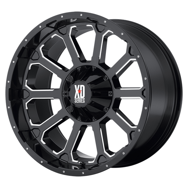XD XD806 BOMB GLOSS BLACK WITH MILLED ACCENTS Wheels for 2019-2023 ACURA RDX [] - 20X9 30 mm - 20"  - (2023 2022 2021 2020 2019)