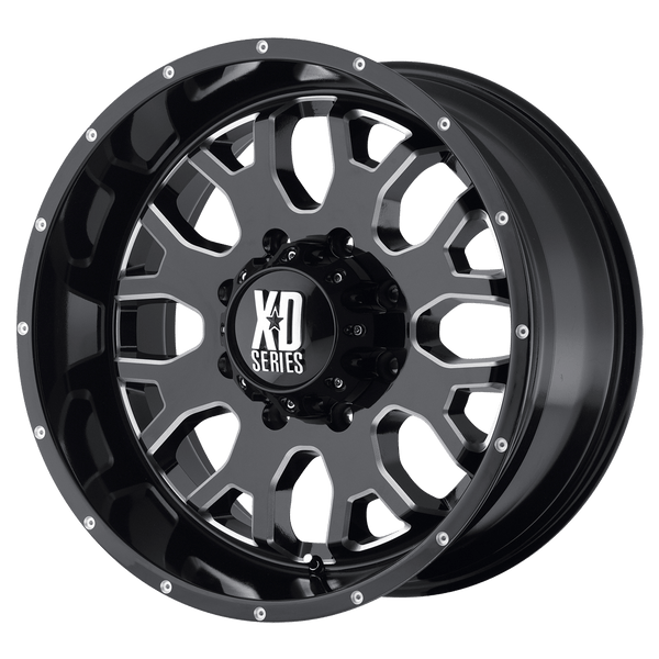 XD XD808 MENACE GLOSS BLACK WITH MILLED ACCENTS Wheels for 2019-2022 FORD RANGER [] - 20X9 18 MM - 20"  - (2022 2021 2020 2019)