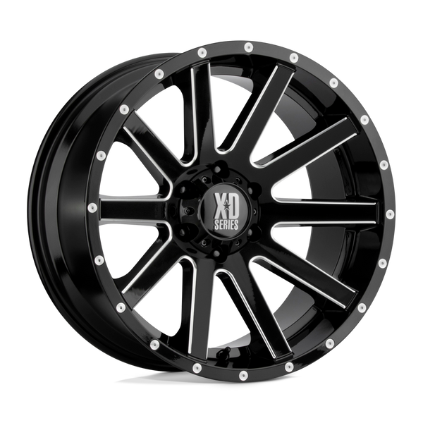 XD XD818 HEIST GLOSS BLACK MILLED Wheels for 2019-2022 FORD RANGER [] - 20X9 30 MM - 20"  - (2022 2021 2020 2019)