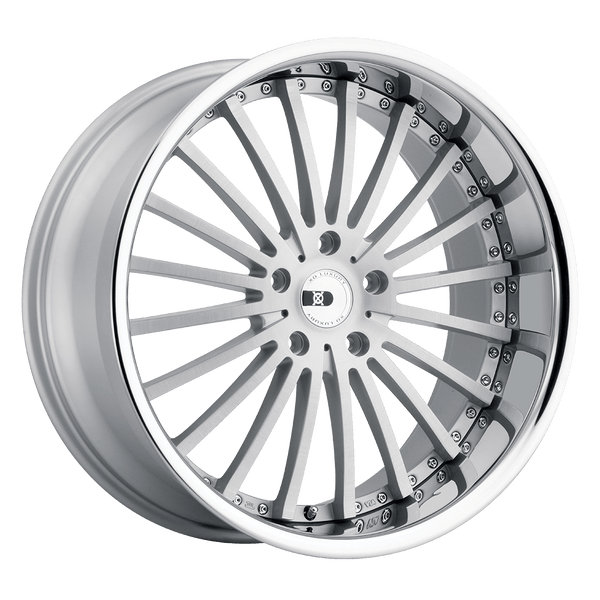 XO NEW YORK MATTE SILVER W/ BRUSHED FACE & STAINLESS STEEL LIP Wheels for 2019-2022 HONDA PASSPORT [] - 22X9 20 mm - 22"  - (2022 2021 2020 2019)