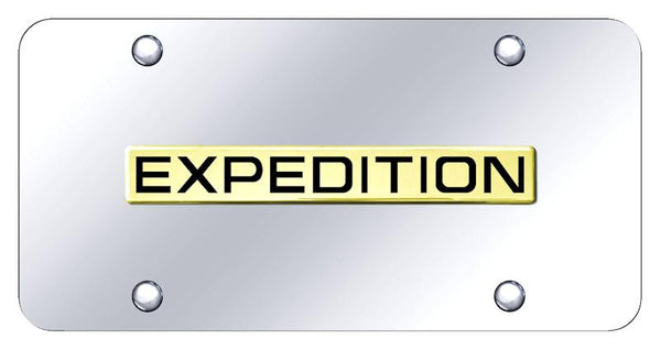 Ford Expedition Gold on Chrome 3D Bar License Plate - XPD.N.GC