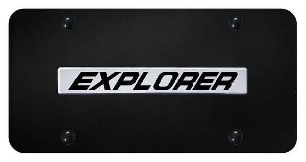 Ford Explorer Chrome on Black 3D Bar License Plate - XPL.N.CB