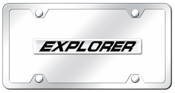 Ford Explorer Name Plate Kit - Chrome on Mirrored License Plate - XPL.N.CCK