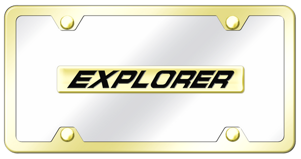 Ford Explorer Name Plate Kit - Gold on Mirrored License Plate - XPL.N.GCK