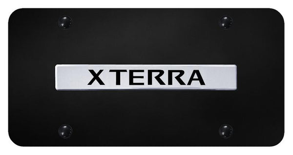 Nissan X-terra Chrome on Black 3D Bar License Plate - XTE.N.CB