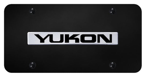 GMC Yukon Chrome on Black 3D Bar License Plate - YUK.N.CB