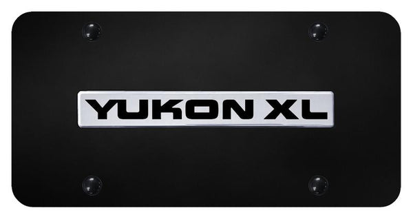 GMC Yukon XL Chrome on Black 3D Bar License Plate - YXL.N.CB