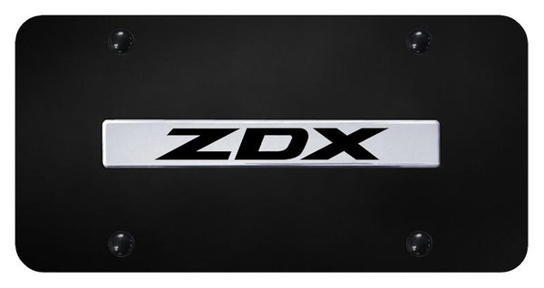 Acura ZDX Chrome on Black 3D Bar License Plate - ZDX.N.CB