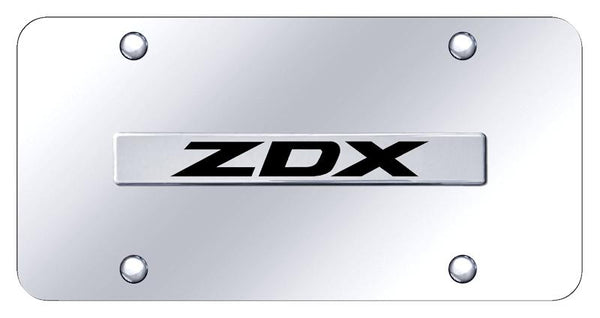 Acura ZDX Chrome on Chrome 3D Bar License Plate - ZDX.N.CC