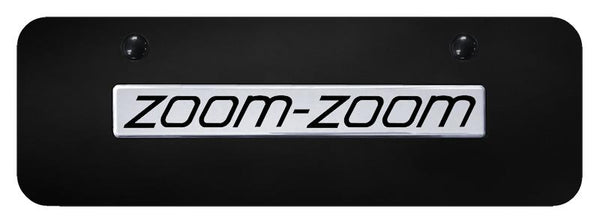 Mazda Zoom-Zoom Chrome on Black 3D Bar Mini License Plate - ZOO.N.CBM