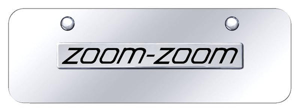 Mazda Zoom Zoom Chrome on Chrome 3D Bar Mini License Plate - ZOO.N.CCM