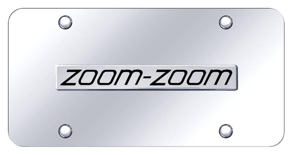 Mazda Zoom Zoom Chrome on Chrome 3D Bar License Plate - ZOO.N.CC