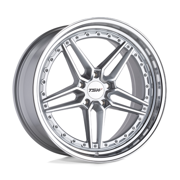 TSW ASCARI SILVER W/ MIRROR CUT FACE & LIP Wheels for 2009-2014 ACURA TL [] - 20X9 35 mm - 20"  - (2014 2013 2012 2011 2010 2009)