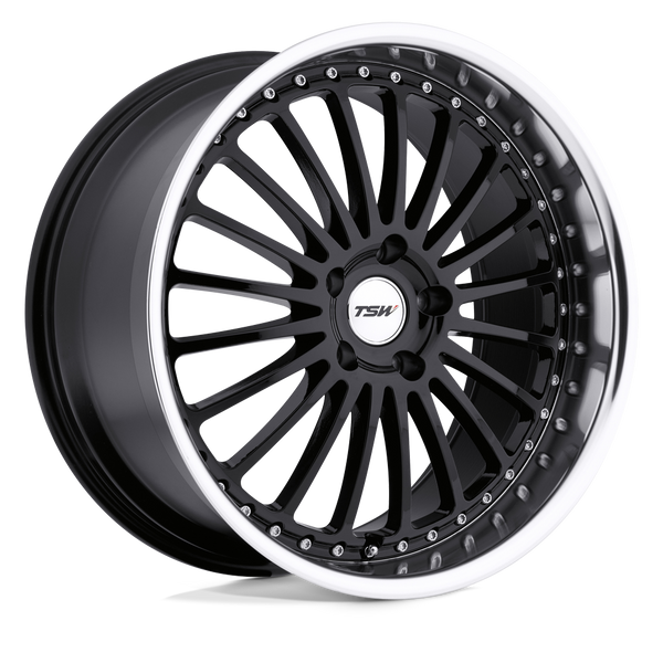 TSW SILVERSTONE GLOSS BLACK W/ MIRROR CUT LIP Wheels for 2014-2016 ACURA MDX [] - 18X8 40 mm - 18"  - (2016 2015 2014)