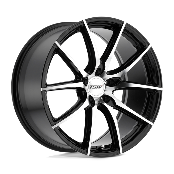 TSW SPRINT GLOSS BLACK W/ MIRROR CUT FACE Wheels for 2019-2023 ACURA RDX [] - 19X8.5 40 mm - 19"  - (2023 2022 2021 2020 2019)