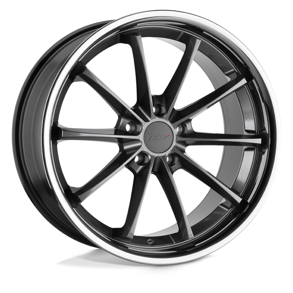 TSW SWEEP GLOSS GUNMETAL W/ STAINLESS LIP Wheels for 2004-2008 ACURA TL TYPE-S [] - 19X8.5 40 mm - 19"  - (2008 2007 2006 2005 2004)