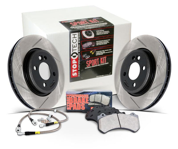 StopTech Front Axle Pack Sport Drilled Brake Rotors, Pads and Lines for 1997-1998 Acura INTEGRA RS - 979.40000f - (1998 1997)