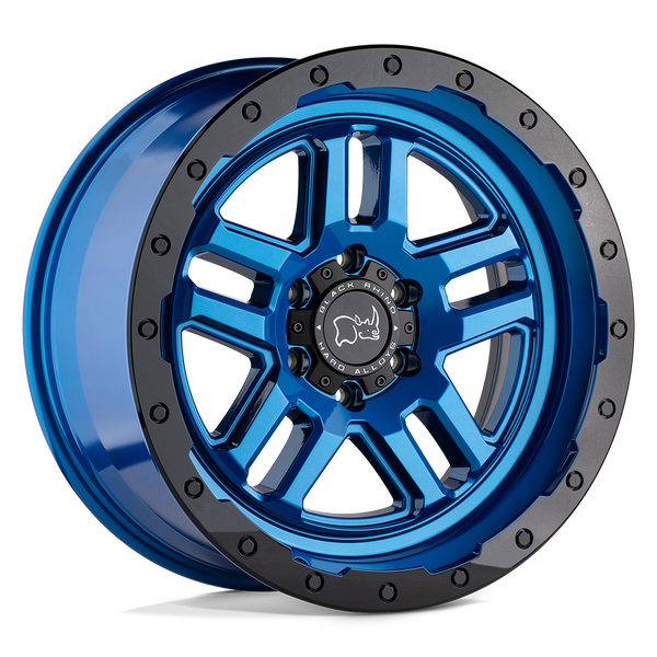 Black Rhino BARSTOW DEARBORN BLUE W/ BLACK RING Wheels for 2010-2020 FORD F-150 [] - 20X9.5 12 mm - 20"  - (2020 2019 2018 2017 2016 2015 2014 2013 2012 2011 2010)