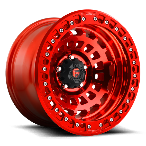 FUEL D100 Gloss Red Wheels for 2007-2018 JEEP WRANGLER - 17x9 -15 mm - 17" - (2018 2017 2016 2015 2014 2013 2012 2011 2010 2009 2008 2007)