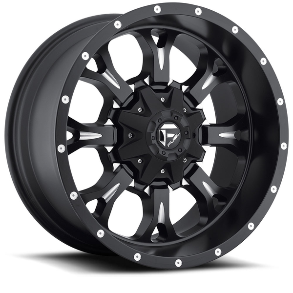 FUEL D517 Black w/ Milled Wheels for 2007-2018 JEEP WRANGLER - 17x9 -12 mm - 17" - (2018 2017 2016 2015 2014 2013 2012 2011 2010 2009 2008 2007)
