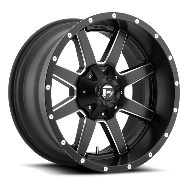 FUEL D538 Black w/ Milled Wheels for 2007-2018 JEEP WRANGLER - 18x9 -12 mm - 18" - (2018 2017 2016 2015 2014 2013 2012 2011 2010 2009 2008 2007)