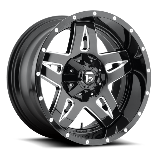 FUEL D554 Black w/ Milled Wheels for 2007-2018 JEEP WRANGLER - 18x9 01 mm - 18" - (2018 2017 2016 2015 2014 2013 2012 2011 2010 2009 2008 2007)