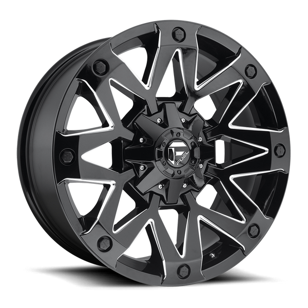 FUEL D555 Black w/ Milled Wheels for 2007-2018 JEEP WRANGLER - 20x9 01 mm - 20" - (2018 2017 2016 2015 2014 2013 2012 2011 2010 2009 2008 2007)