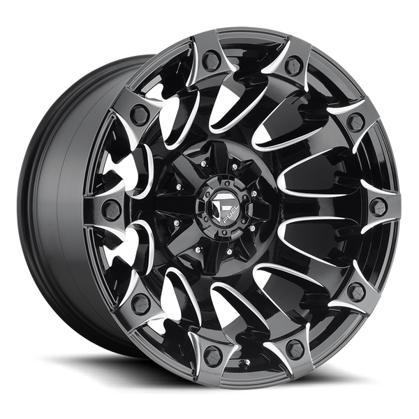 FUEL D578 Black w/ Milled Wheels for 2007-2018 JEEP WRANGLER - 18x9 -12 mm - 18" - (2018 2017 2016 2015 2014 2013 2012 2011 2010 2009 2008 2007)