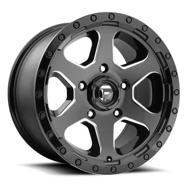 FUEL D590 Black w/ Milled Wheels for 2007-2018 JEEP WRANGLER - 18x9 -12 mm - 18" - (2018 2017 2016 2015 2014 2013 2012 2011 2010 2009 2008 2007)