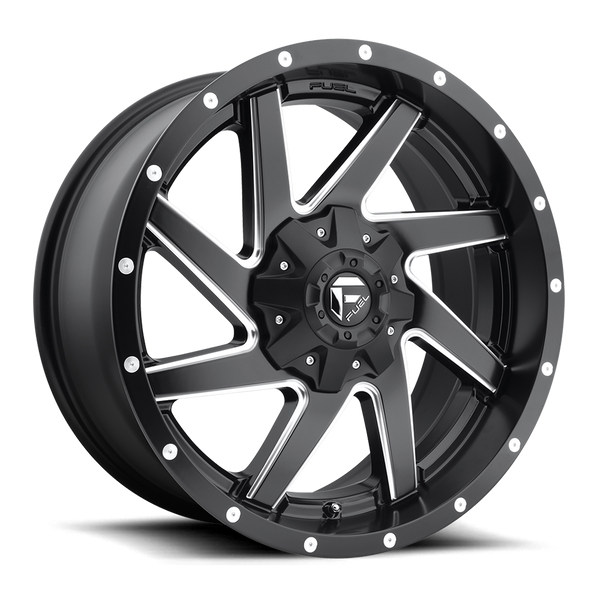 FUEL D594 Black w/ Milled Wheels for 2007-2018 JEEP WRANGLER - 17x9 -12 mm - 17" - (2018 2017 2016 2015 2014 2013 2012 2011 2010 2009 2008 2007)
