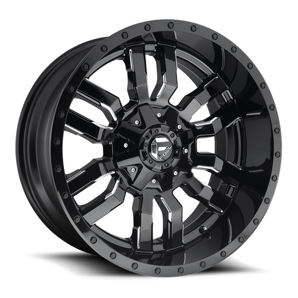 FUEL D595 Black w/ Milled Wheels for 2007-2018 JEEP WRANGLER - 22x10 -18 mm - 22" - (2018 2017 2016 2015 2014 2013 2012 2011 2010 2009 2008 2007)