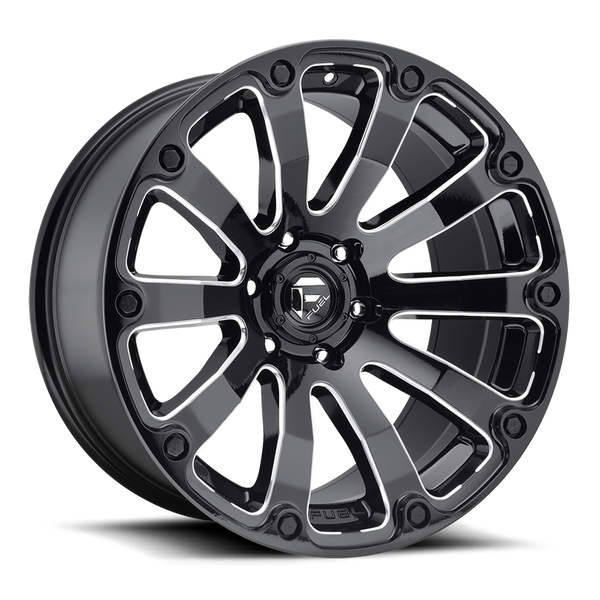 FUEL D598 Black w/ Milled Wheels for 2007-2018 JEEP WRANGLER - 20x9 01 mm - 20" - (2018 2017 2016 2015 2014 2013 2012 2011 2010 2009 2008 2007)