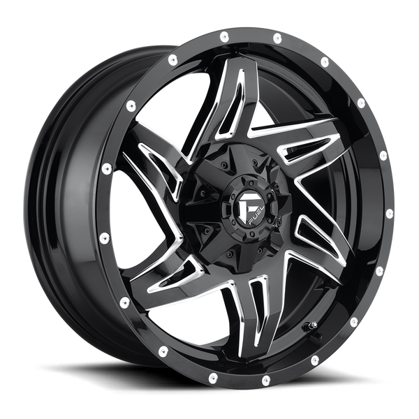 FUEL D613 Black w/ Milled Wheels for 2007-2018 JEEP WRANGLER - 20x9 01 mm - 20" - (2018 2017 2016 2015 2014 2013 2012 2011 2010 2009 2008 2007)