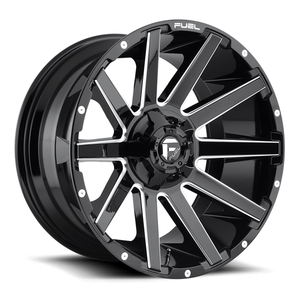 FUEL D615 Black w/ Milled Wheels for 2007-2018 JEEP WRANGLER - 20x9 01 mm - 20" - (2018 2017 2016 2015 2014 2013 2012 2011 2010 2009 2008 2007)