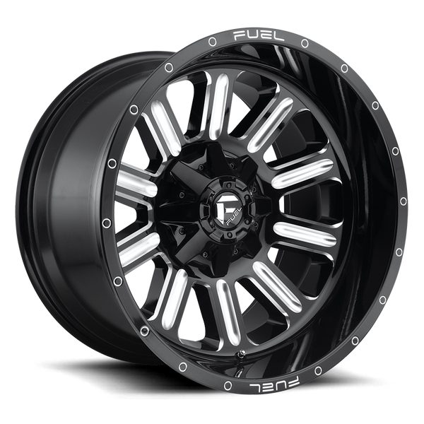 FUEL D620 Black w/ Milled Wheels for 2007-2018 JEEP WRANGLER - 20x9 20 mm - 20" - (2018 2017 2016 2015 2014 2013 2012 2011 2010 2009 2008 2007)