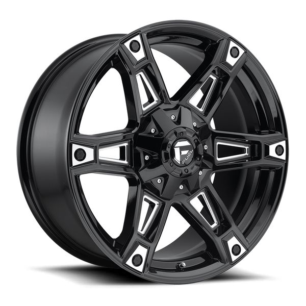 FUEL D622 Black w/ Milled Wheels for 2007-2018 JEEP WRANGLER - 20x9 01 mm - 20" - (2018 2017 2016 2015 2014 2013 2012 2011 2010 2009 2008 2007)